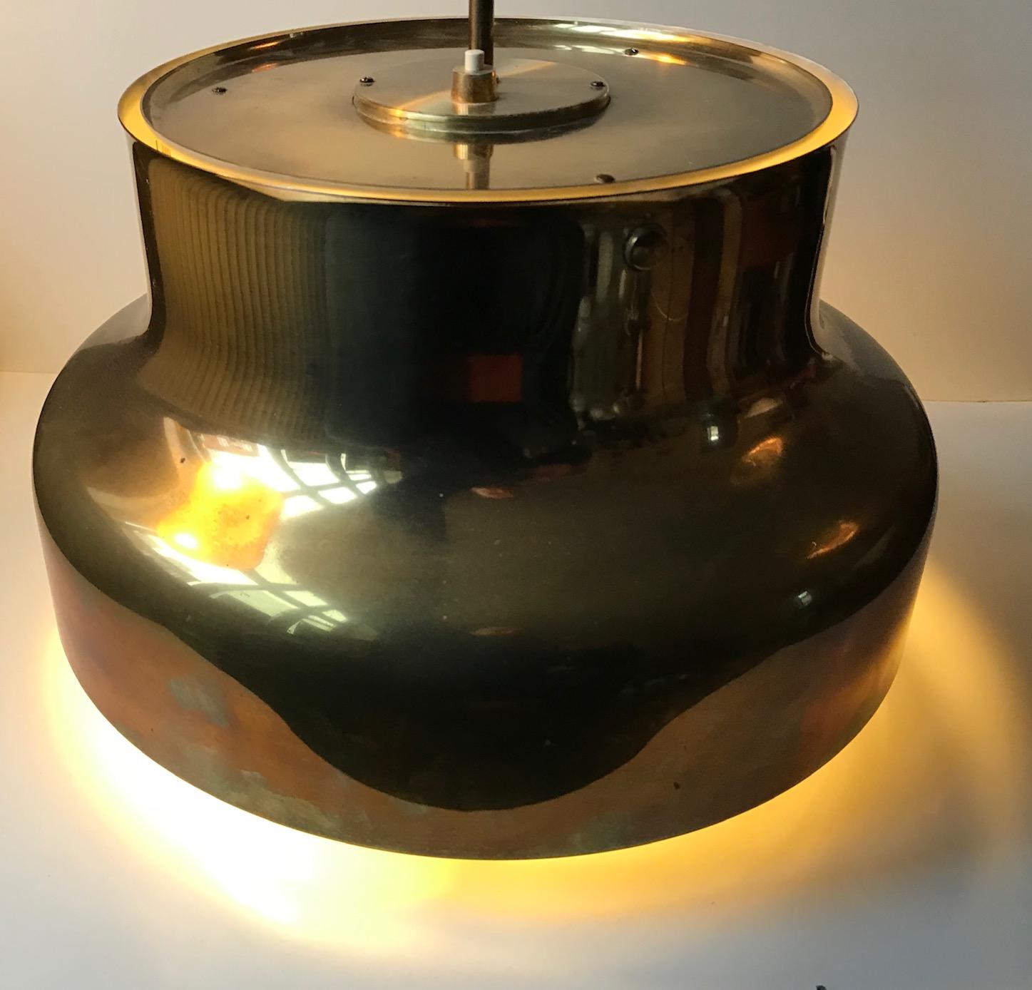 Mid-20th Century Vintage 'Bumling' Pendant Ceiling Lamp in Brass by Anders Pehrson