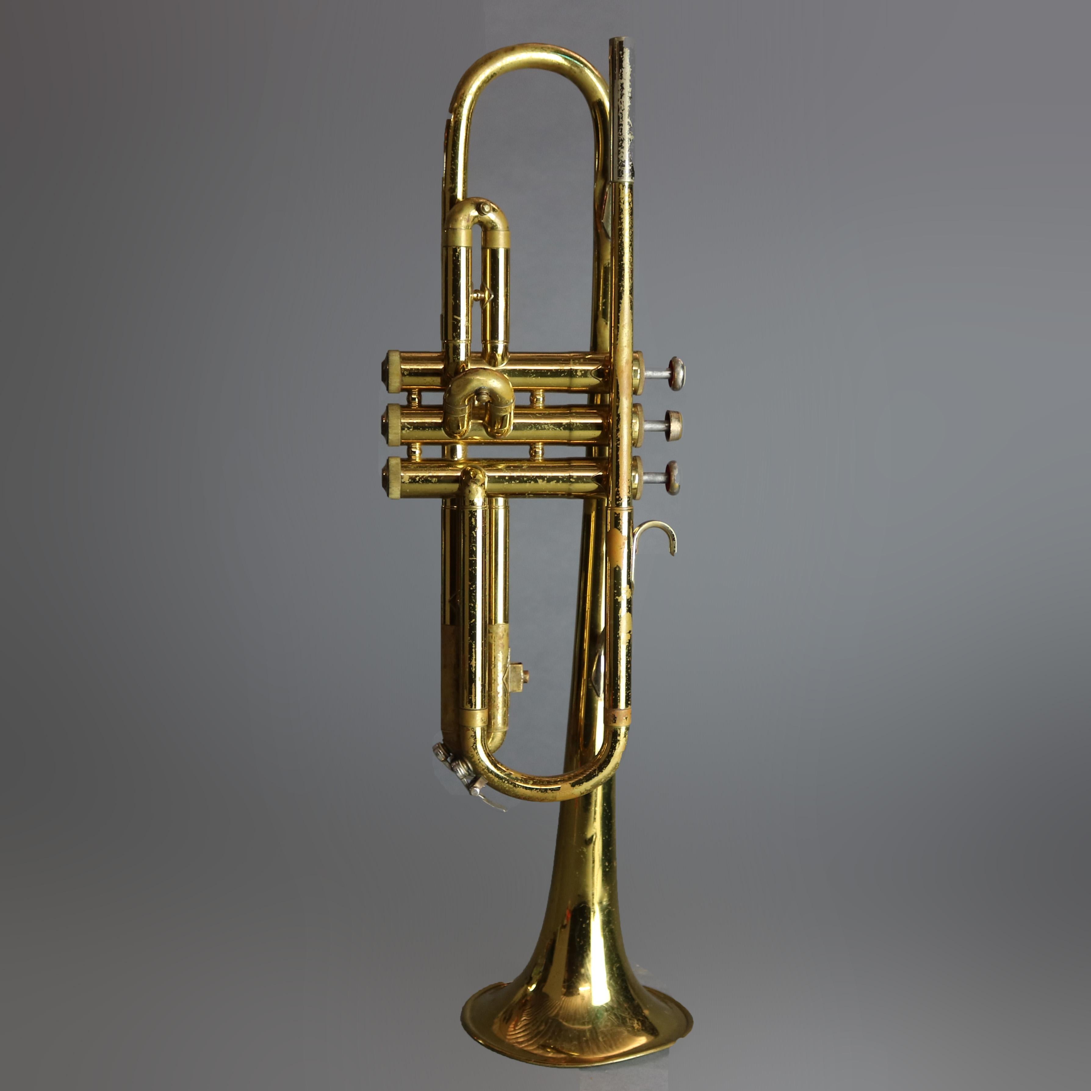 Vintage Bundy Brass Trumpet and Case, 20th Century 2