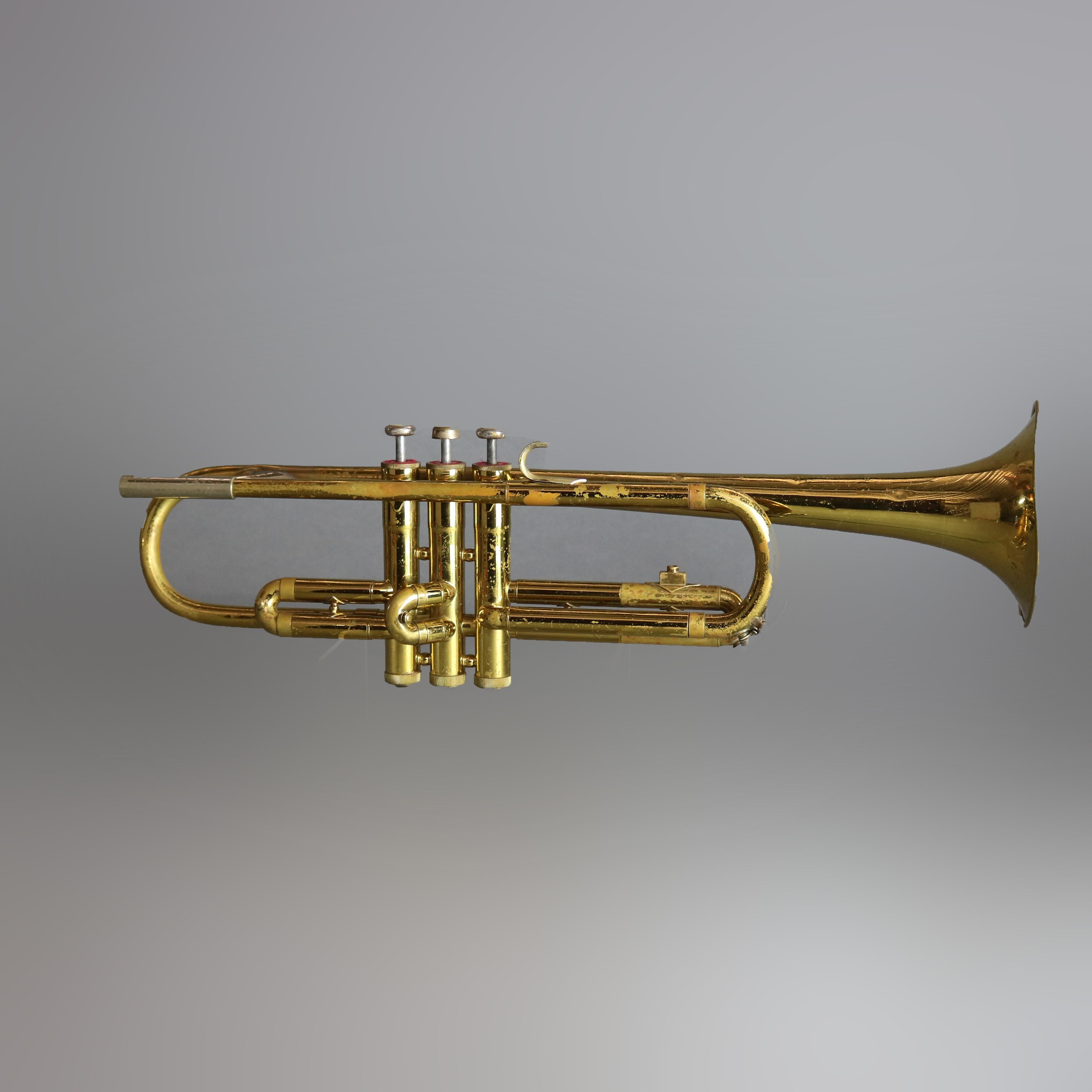 Vintage Bundy Brass Trumpet and Case, 20th Century 3