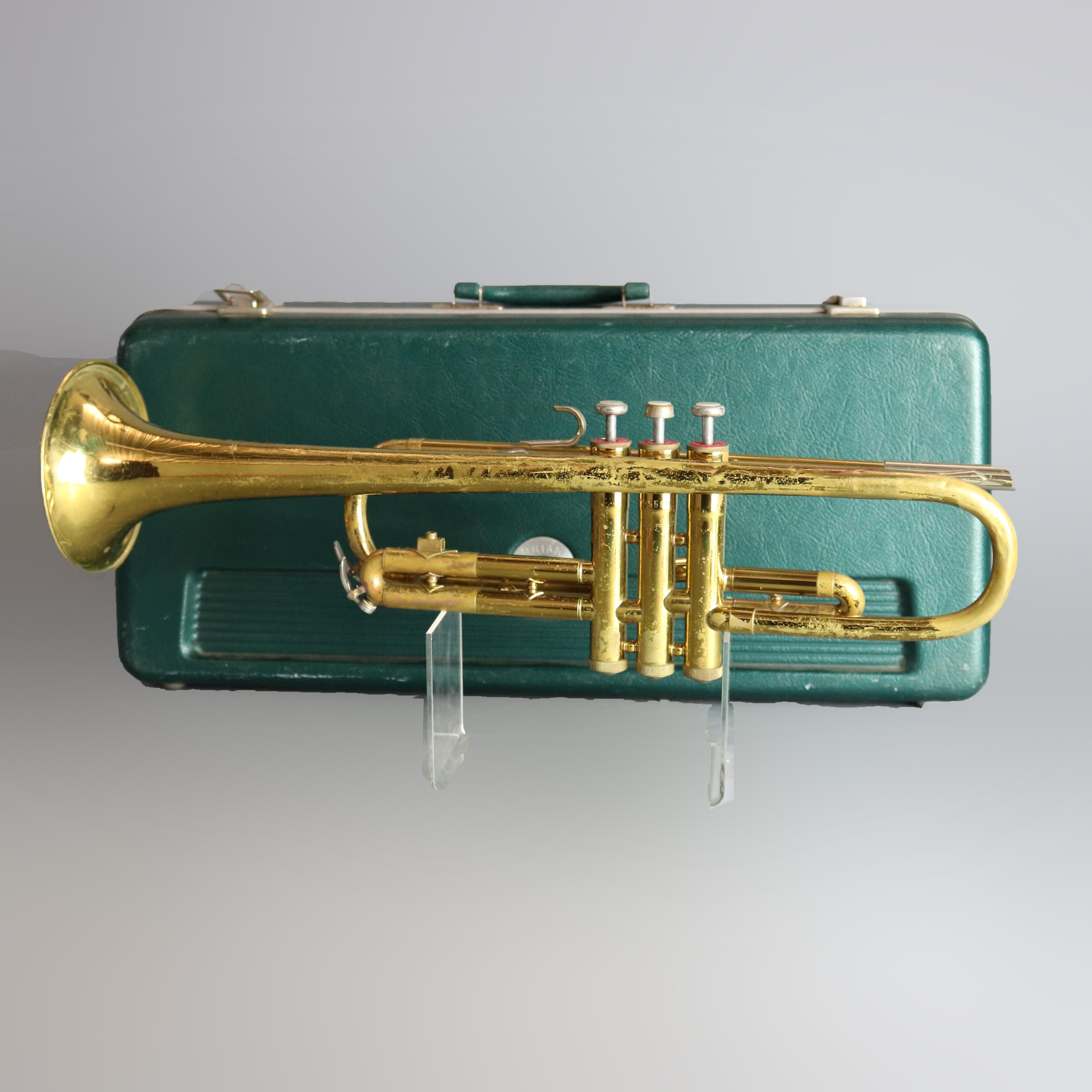 Vintage Bundy Brass Trumpet and Case, 20th Century 4