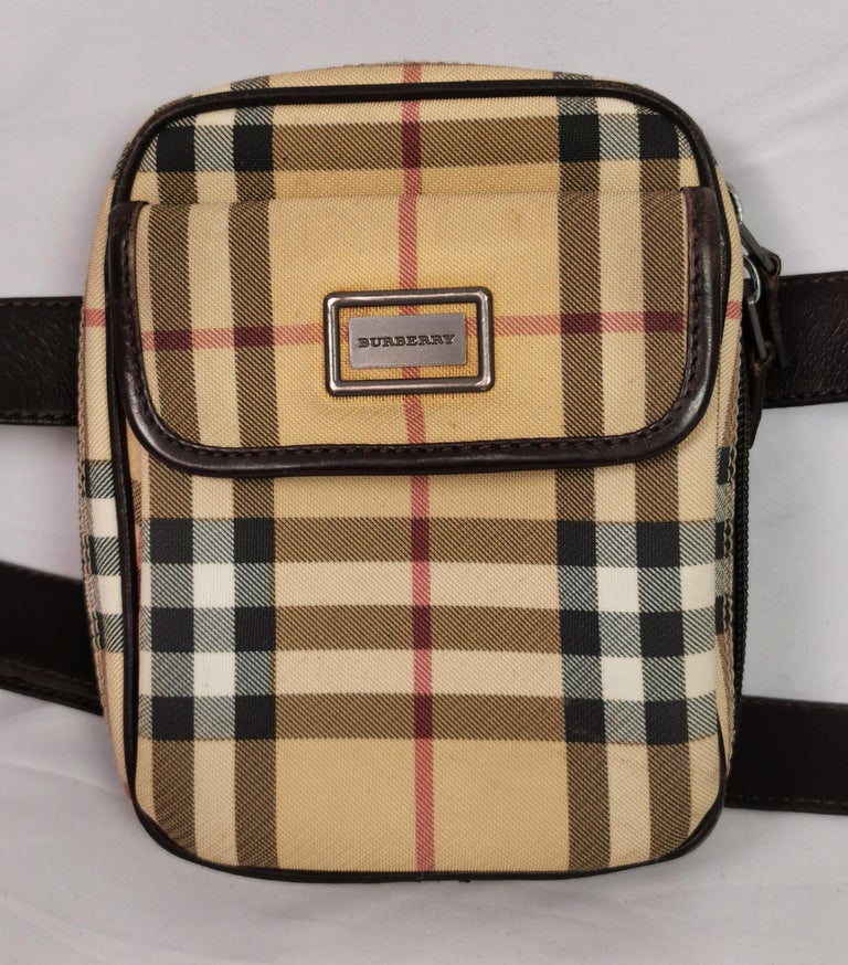 Vintage Burberry belt bag, Nova check For Sale at 1stDibs