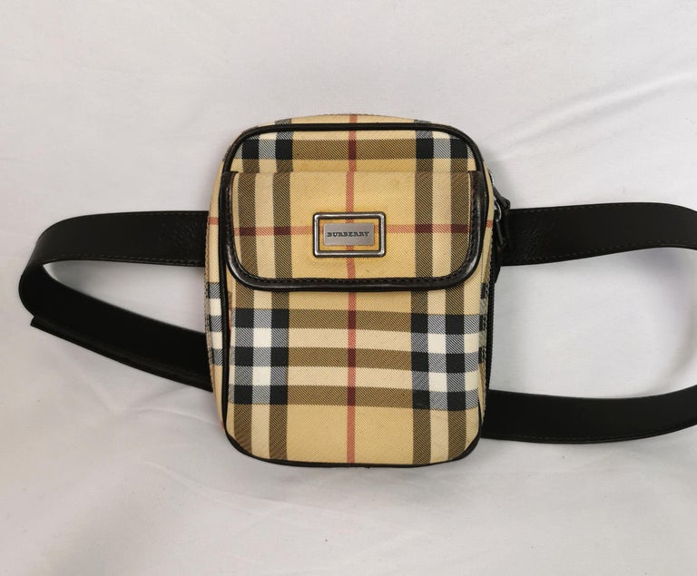 Vintage Burberry belt bag, Nova check For Sale at 1stDibs