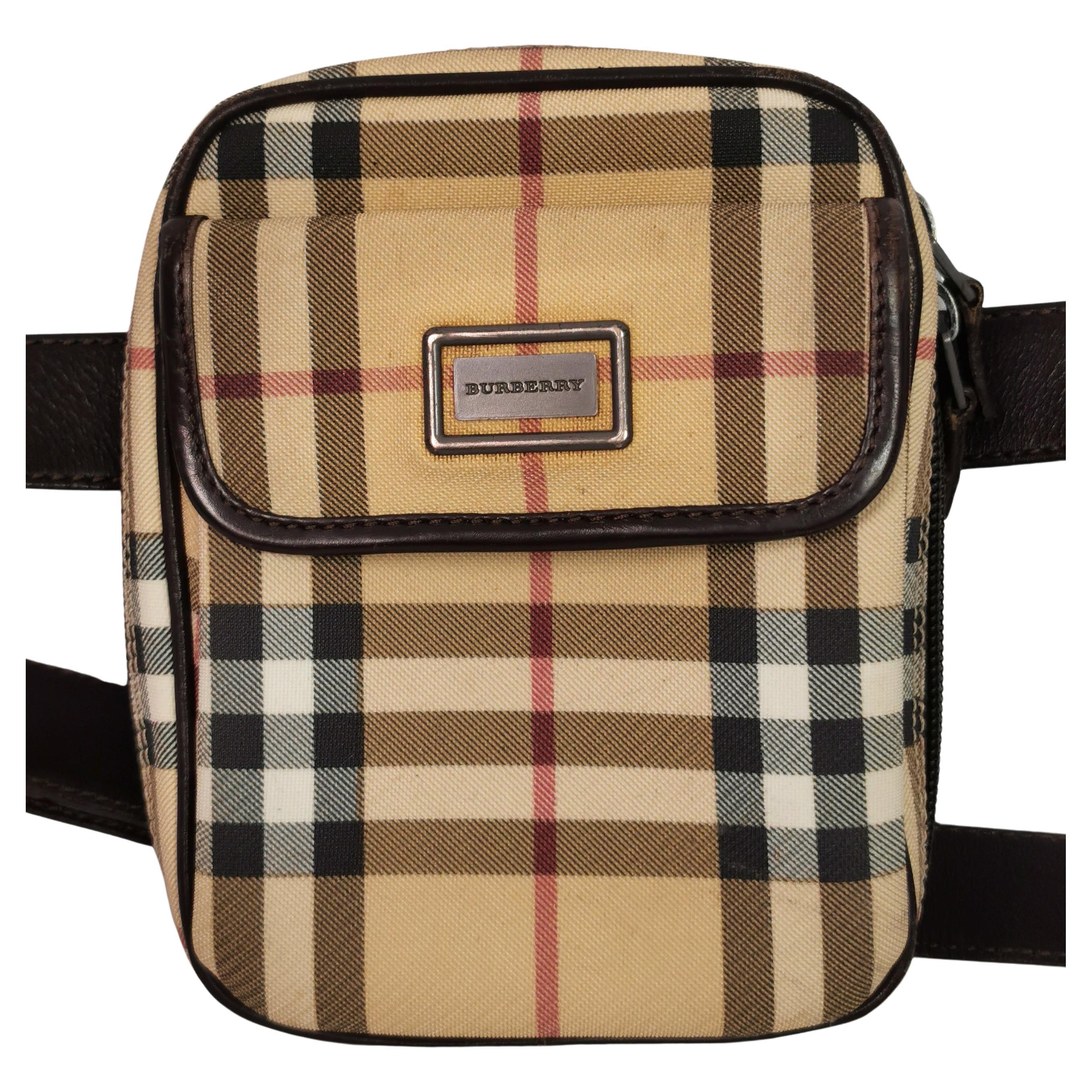 Burberry check-print Compact Messenger Bag - Brown