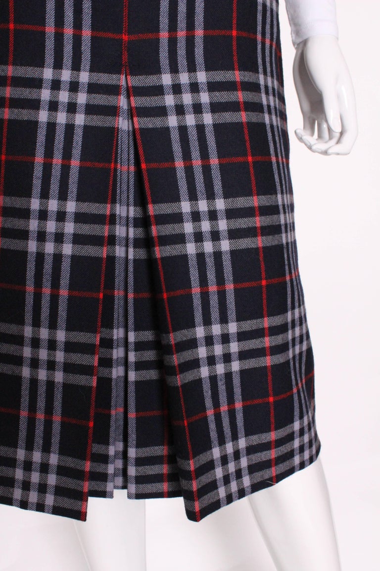 Burberry blue pleated skirt new arrivals