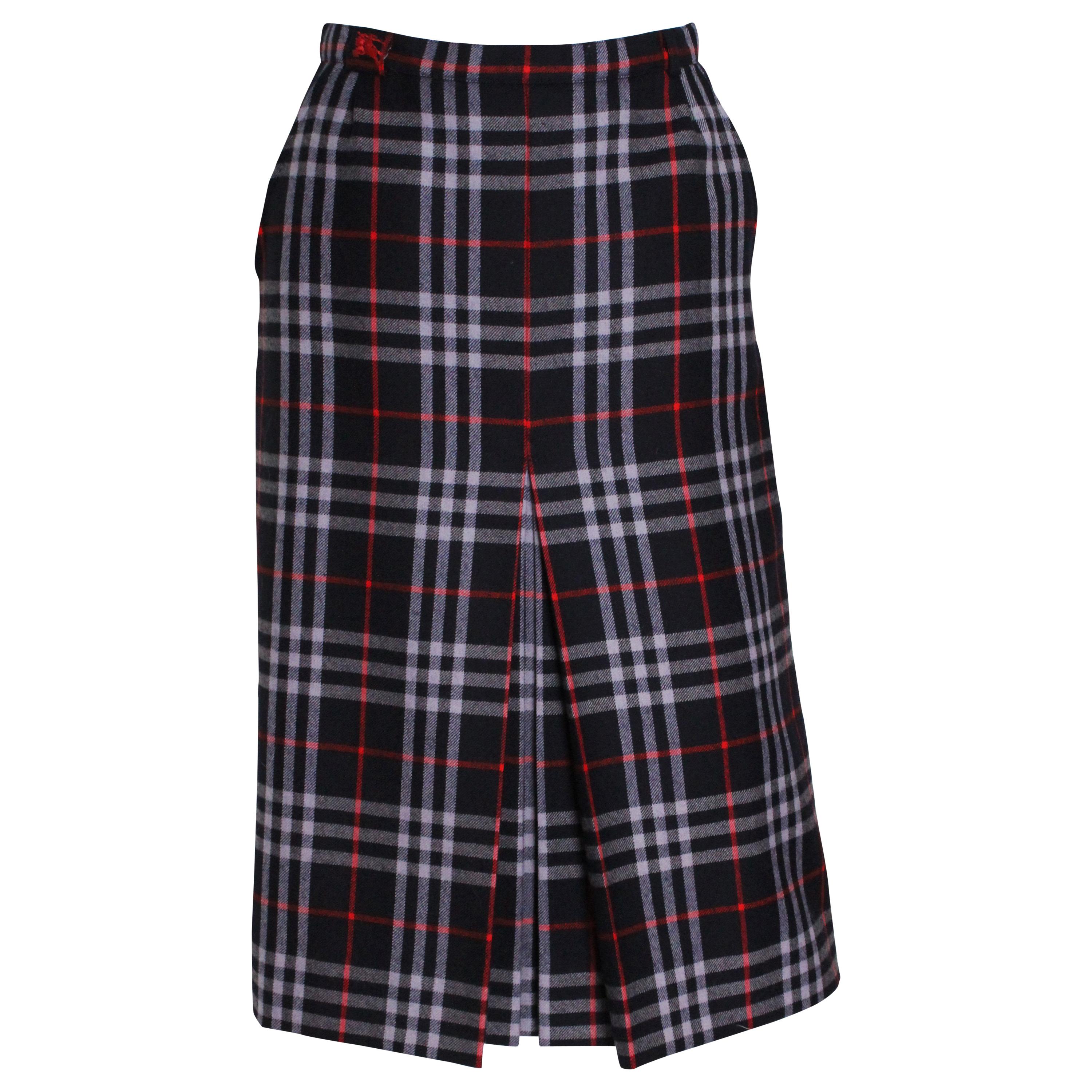 Blau karierter Vintage-Rock von Burberry