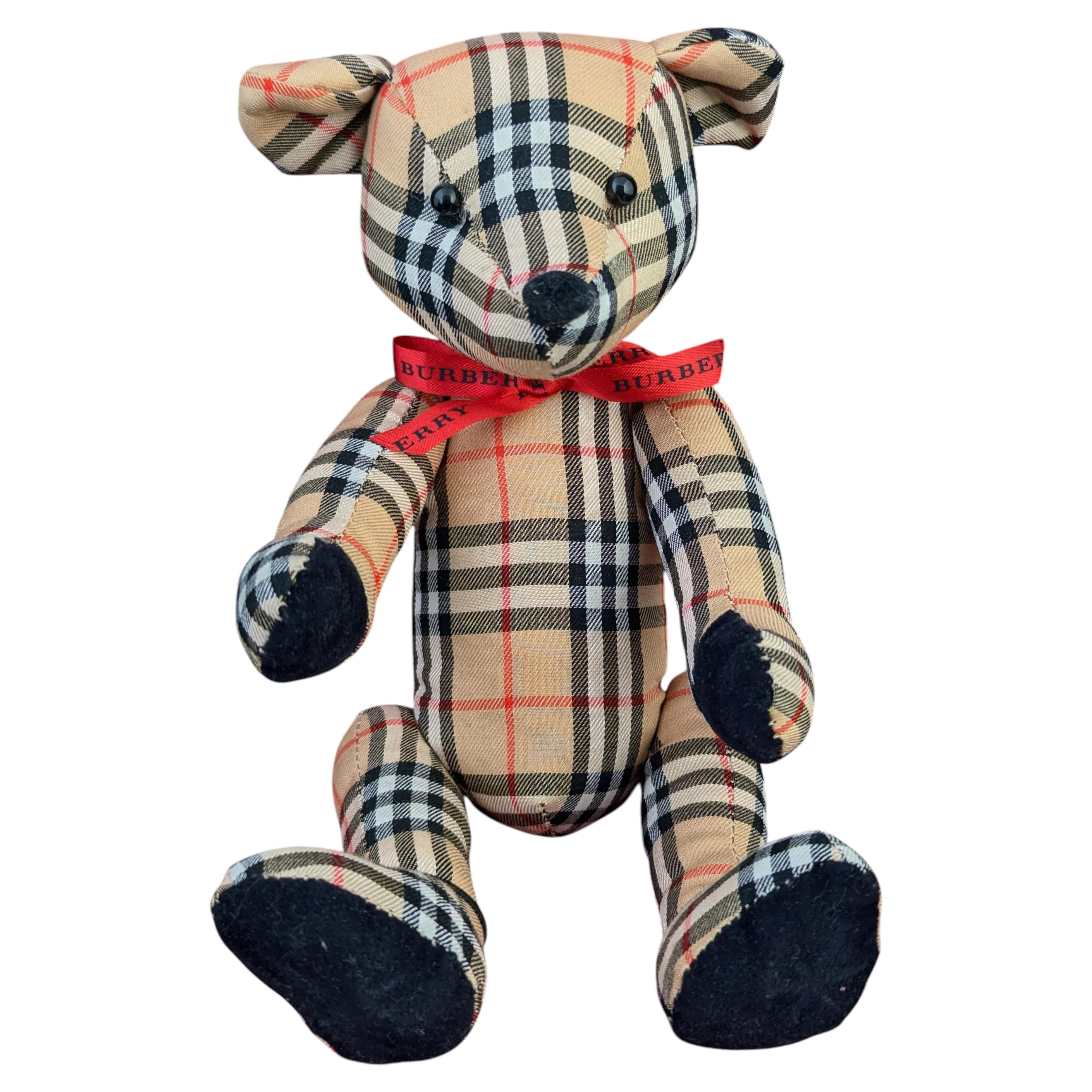 Osito de peluche vintage con el estampado de cuadros de Burberry en venta