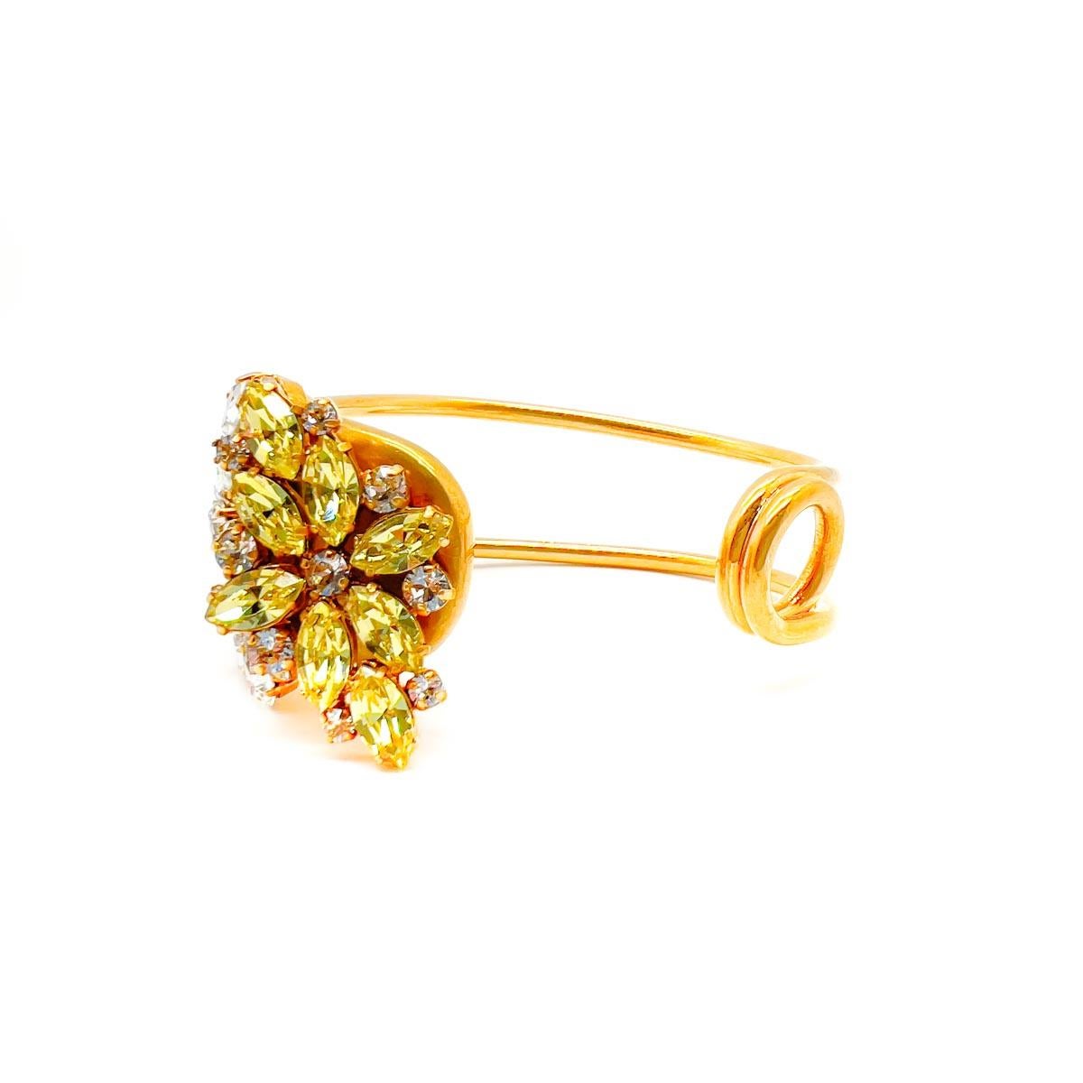 Vintage Burberry Citrine Crystal Cuff 2000s In Good Condition For Sale In Wilmslow, GB