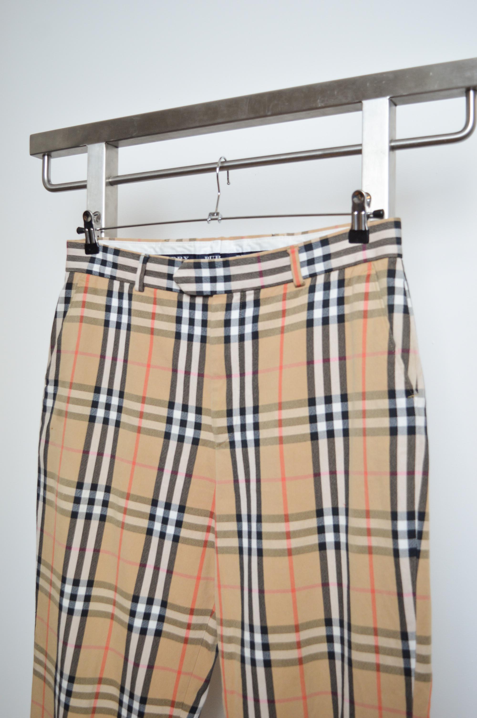 Vintage BURBERRY Classic Nova Check Patterned Tartan Trousers - Plaid Pants For Sale 7