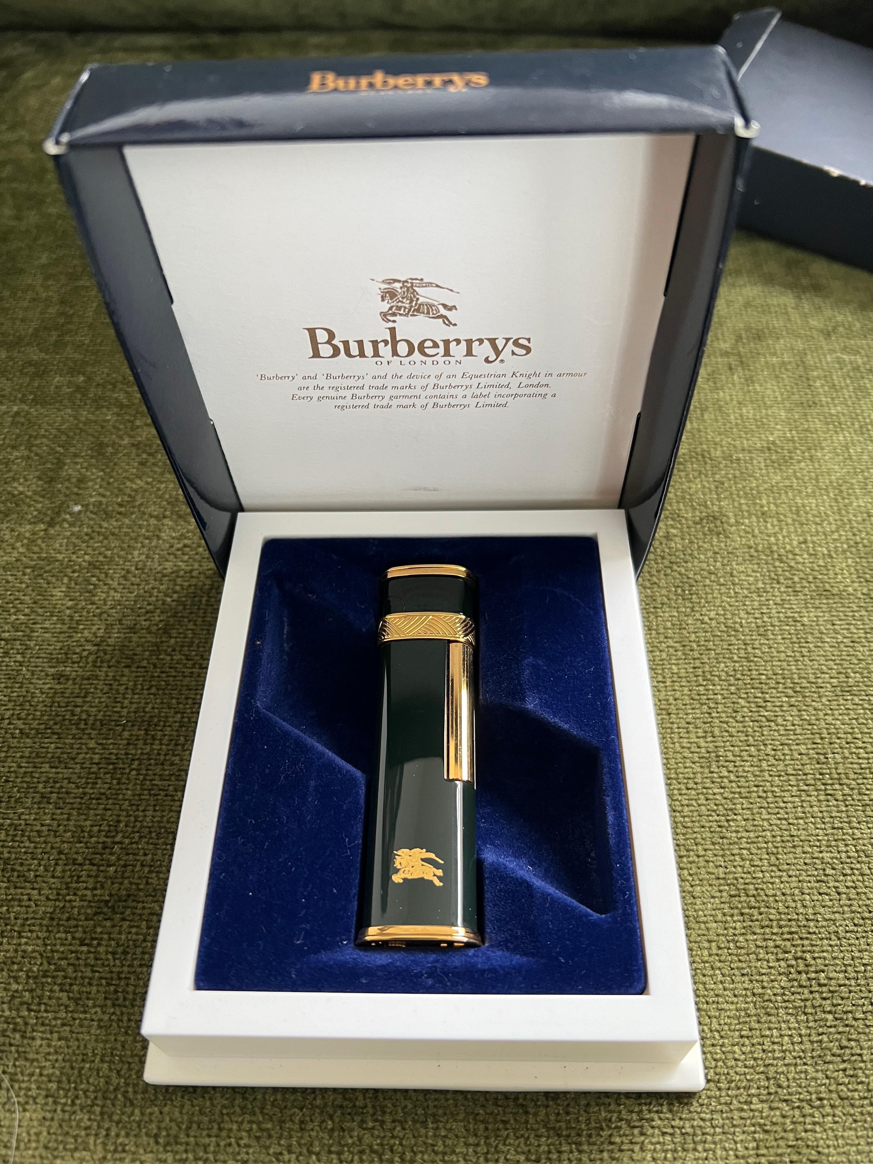 Art déco Boutons de manchette Vintage Burberry, 4 pièces dans leur étui d'origine, 