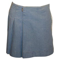 Vintage Burberry Denim Mini Kilt