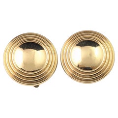 Vintage Burberry gold tone clip on earrings