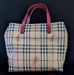 Vintage Burberry Haymarket check tote bag