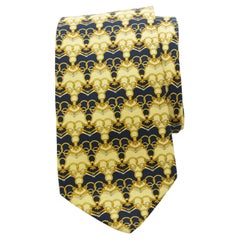 Vintage Burberry Horse Bit Pattern Men’s Tie Yellow Silk Neck Tie