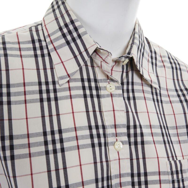 vintage BURBERRY House Check cotton long sleeve slim fit shirt top M For Sale 1