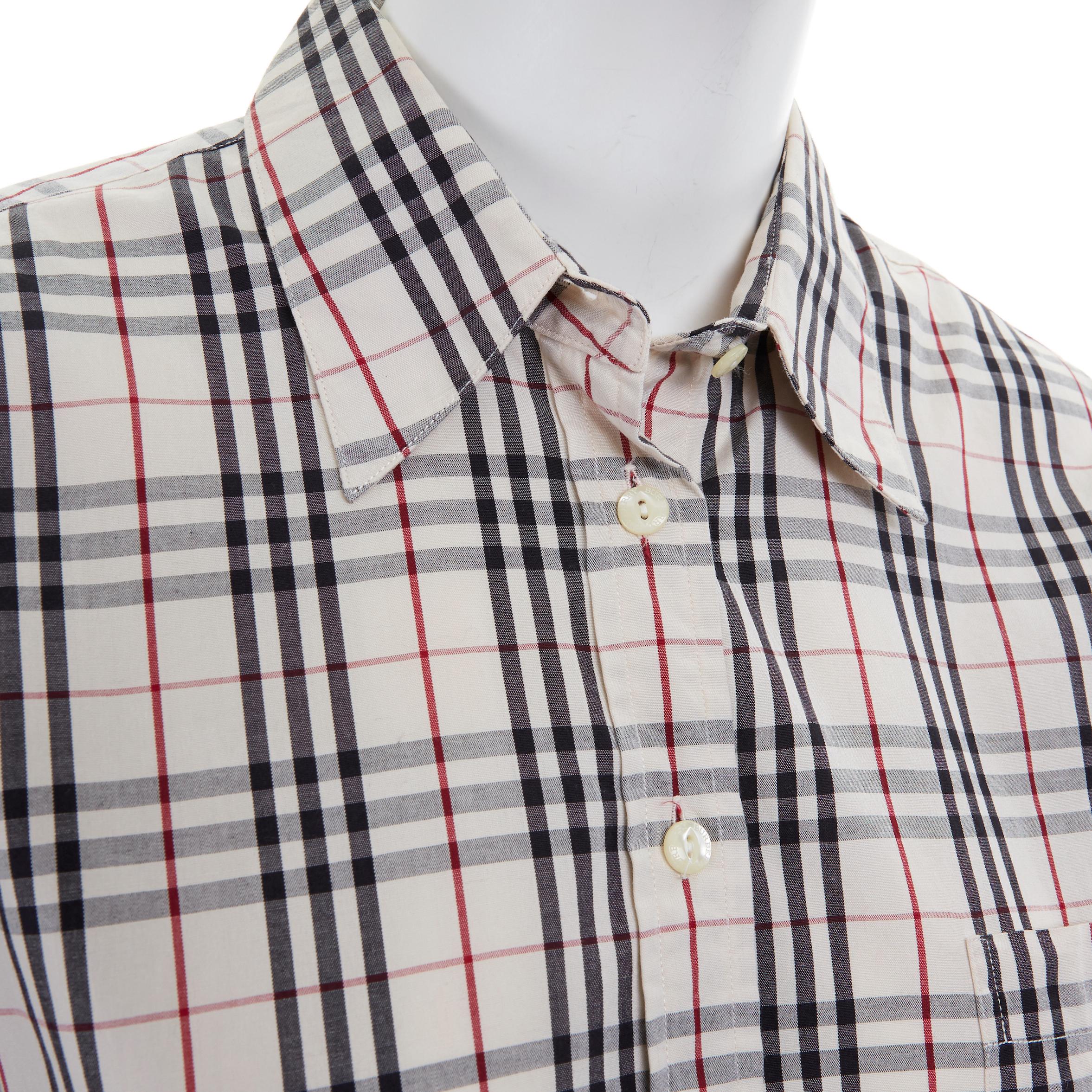  vintage BURBERRY House Check cotton long sleeve slim fit shirt top M Pour femmes 