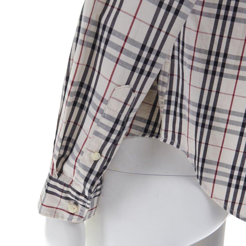 vintage BURBERRY House Check cotton long sleeve slim fit shirt top M For Sale 3