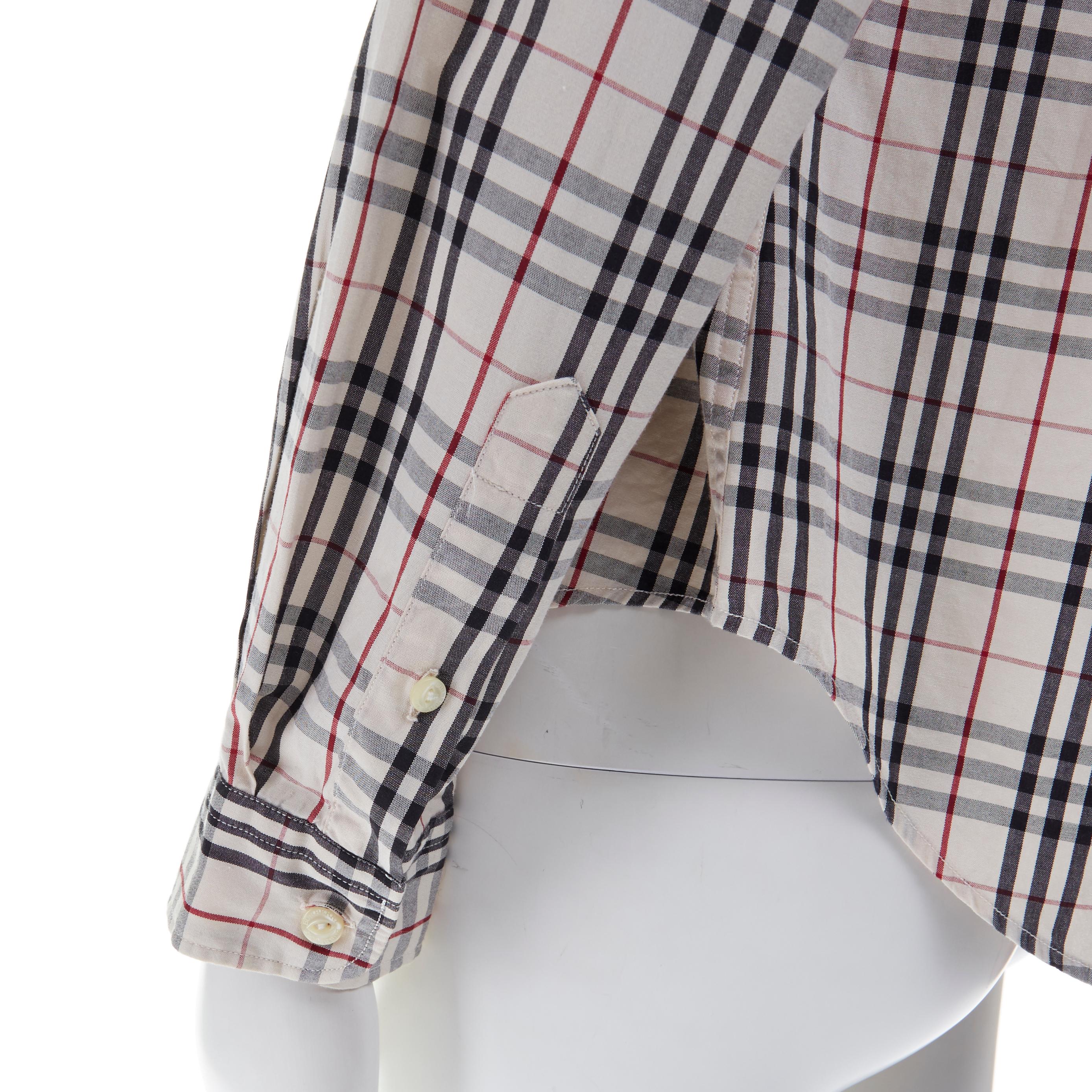 vintage BURBERRY House Check cotton long sleeve slim fit shirt top M 2