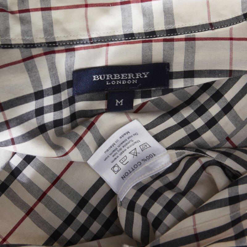 vintage BURBERRY House Check cotton long sleeve slim fit shirt top M For Sale 4