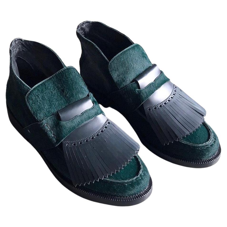 Burberry Kiltie Vintage Schuhe mit Stiefeletten aus Kunstpelz  im Angebot