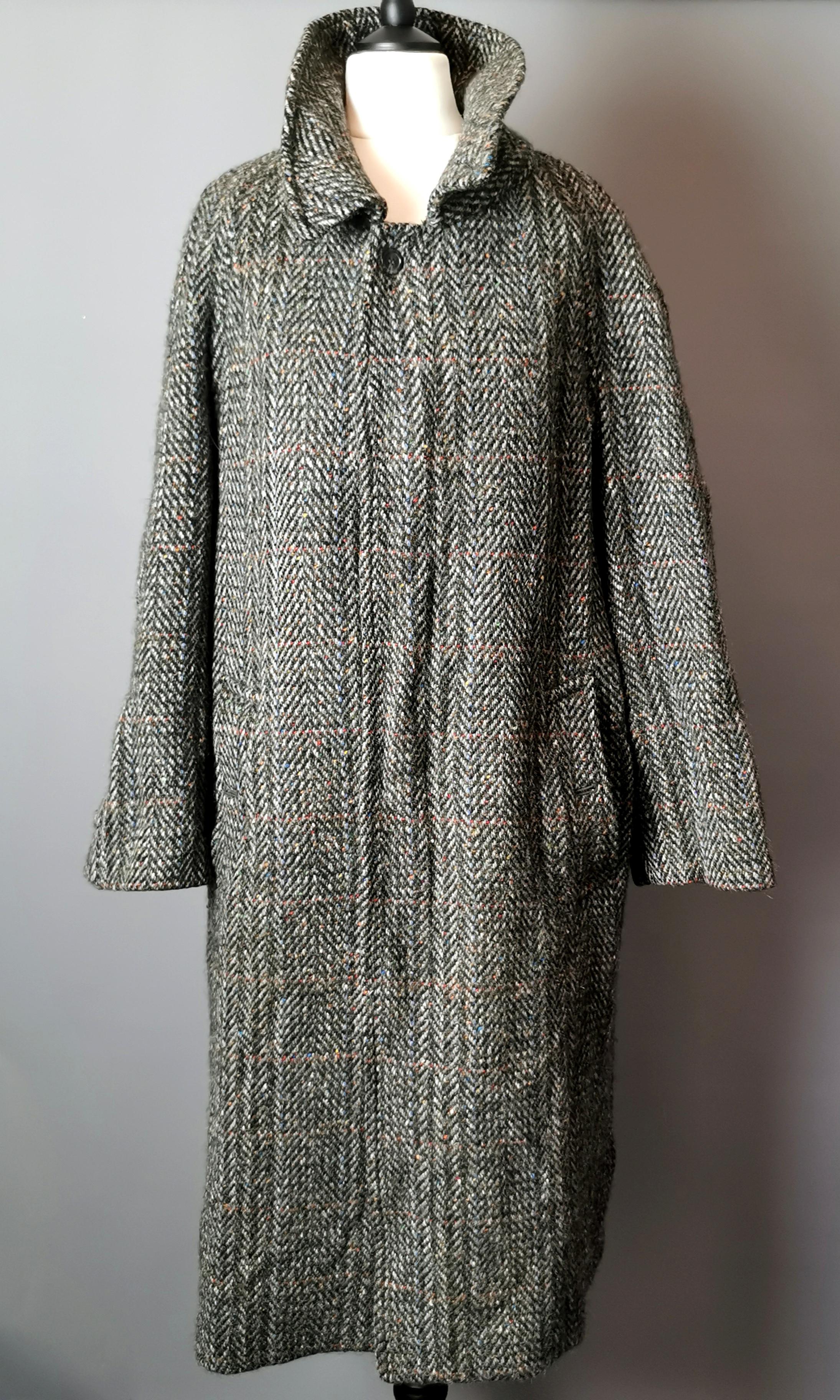 Vintage Burberry mens Irish tweed coat  3