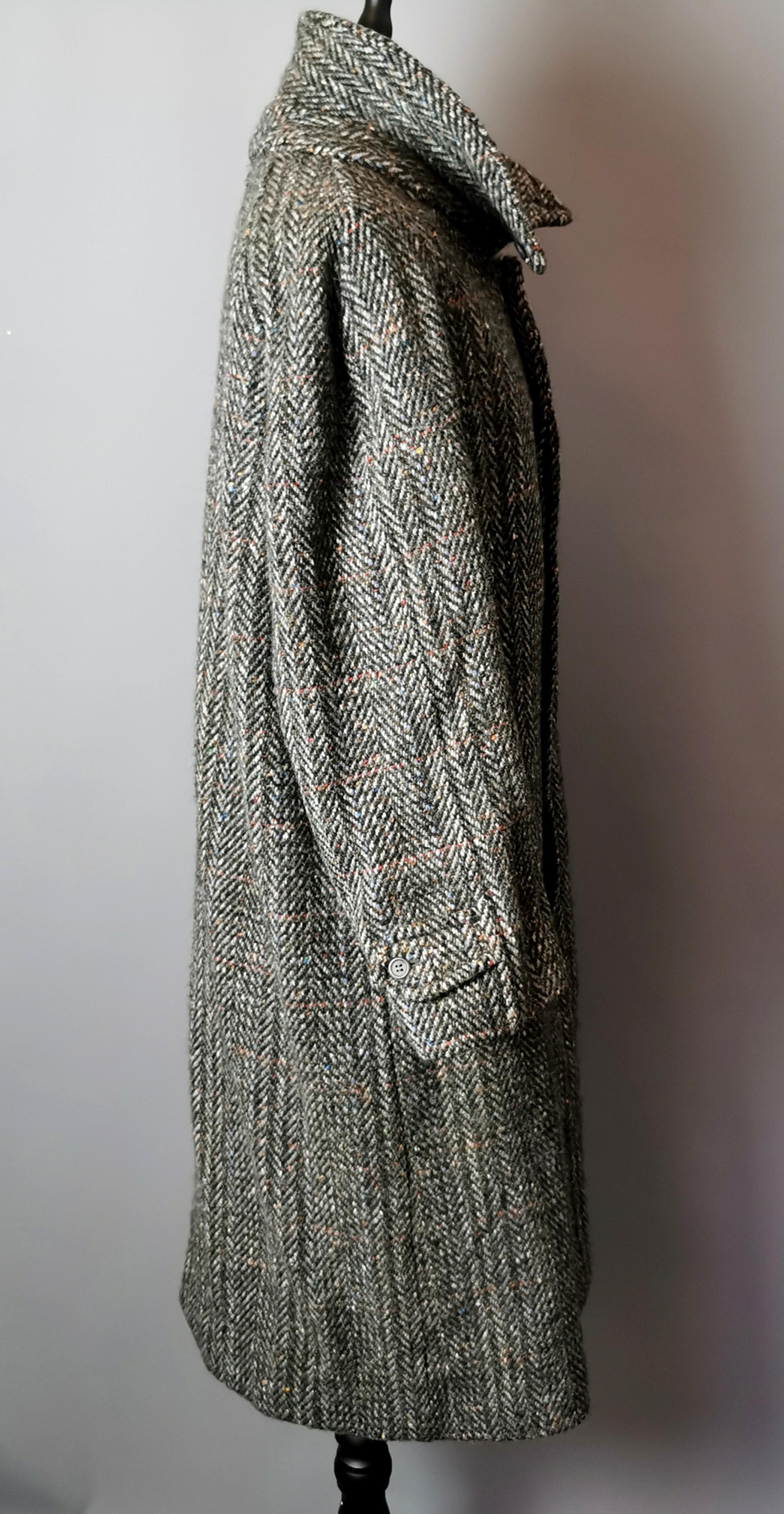 Vintage Burberry mens Irish tweed coat  6