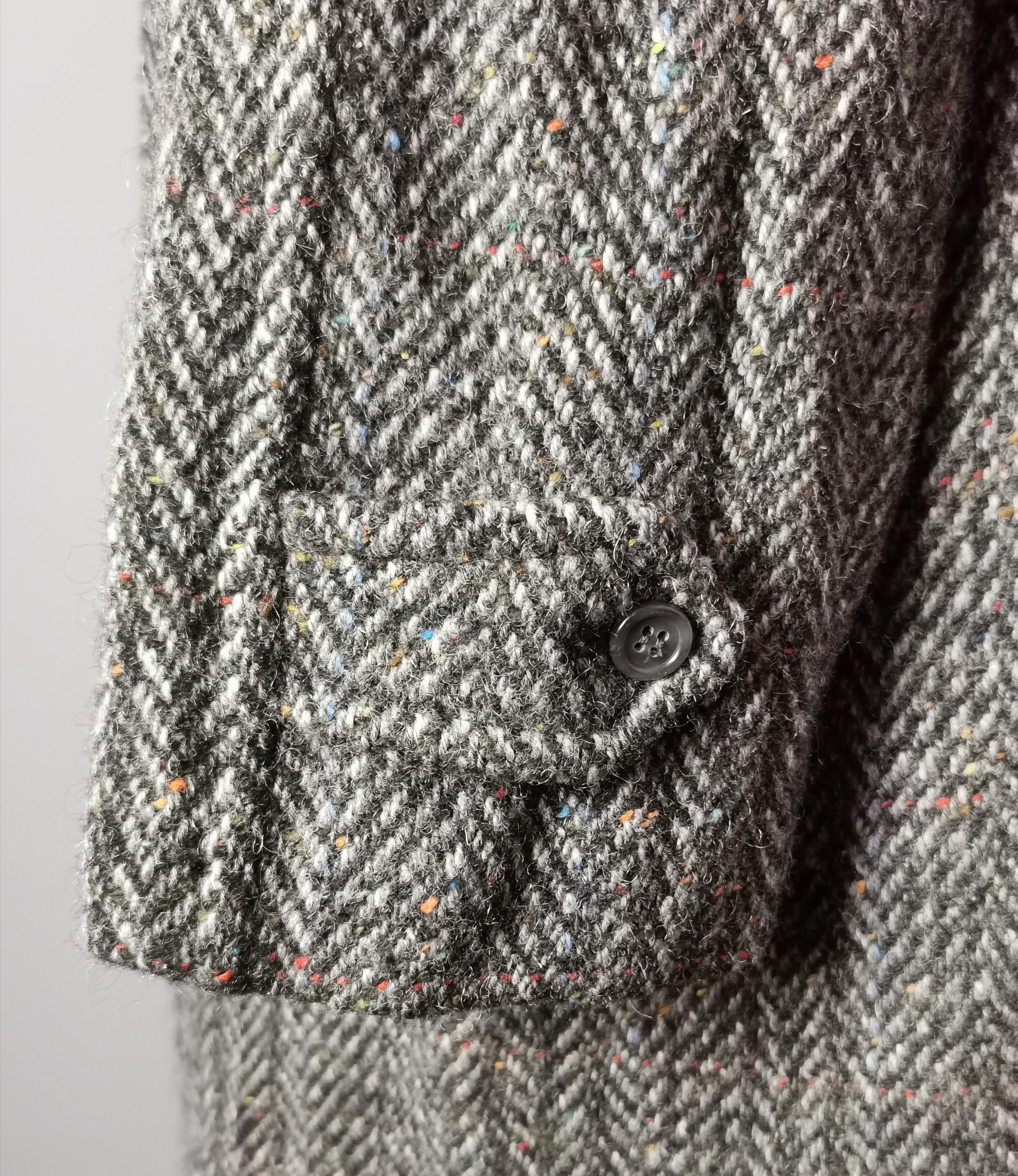 Gray Vintage Burberry mens Irish tweed coat 