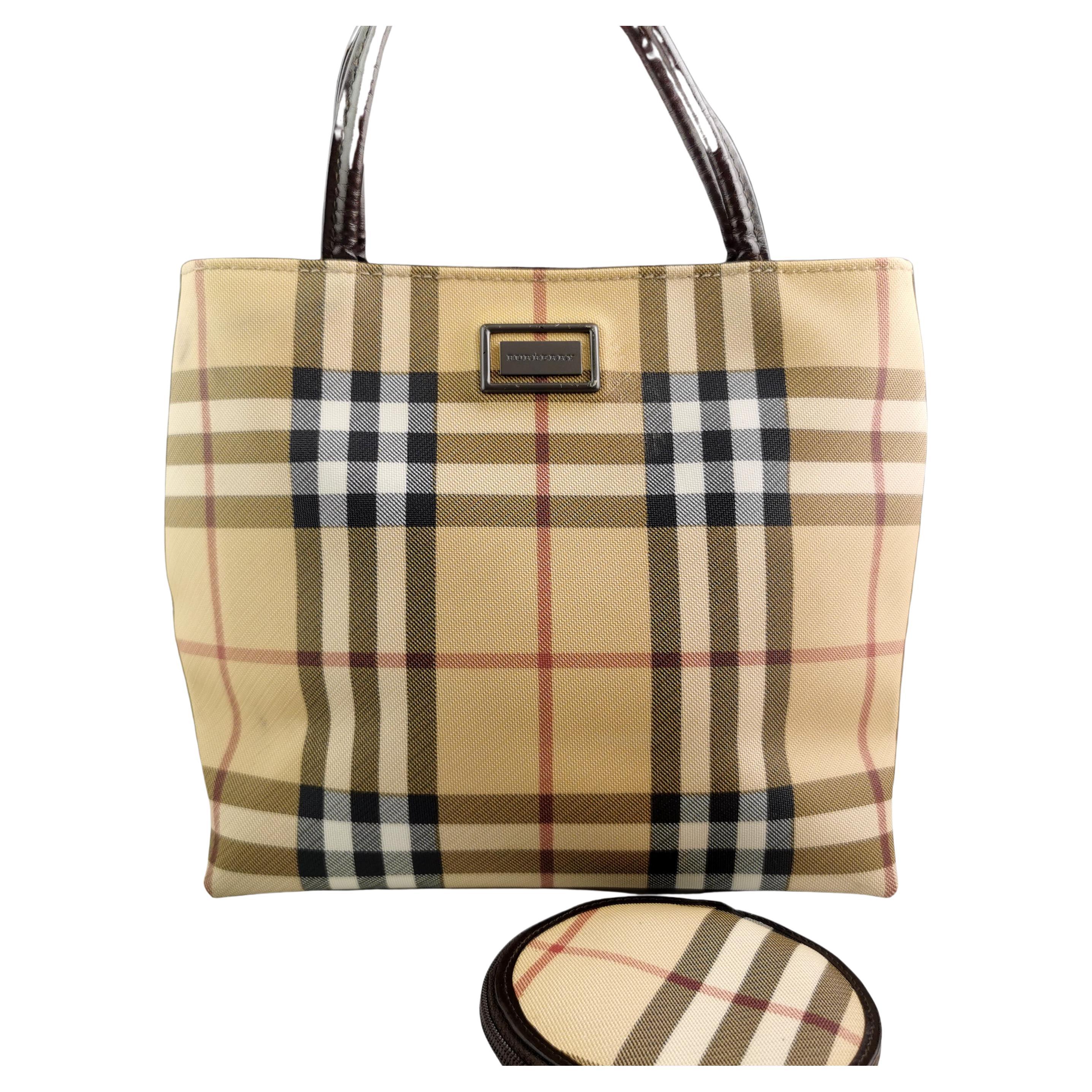Vintage Burberry mini tote bag, handbag and coin purse 