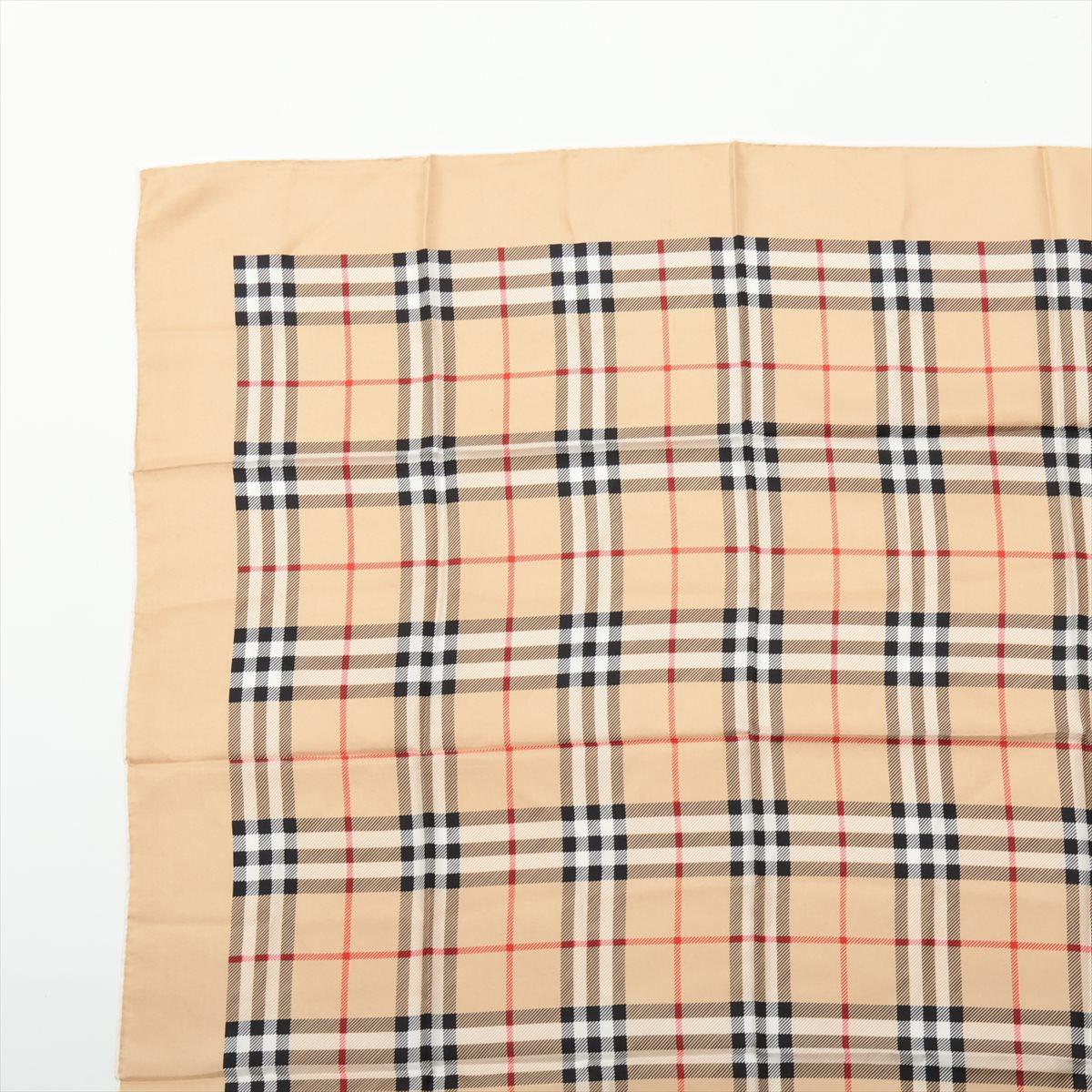 Vintage Burberry Nova Check Schal Seide Beige im Zustand „Gut“ im Angebot in Humacao, PR