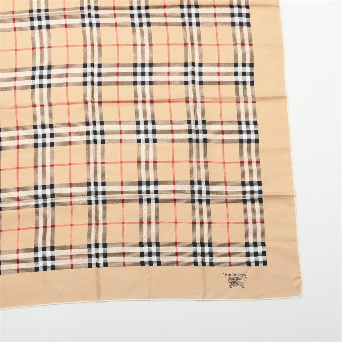 Vintage Burberry Nova Check Schal Seide Beige im Angebot 1