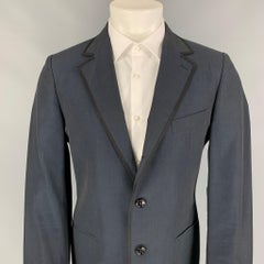 Vintage BURBERRY PRORSUM Size 42 Navy & Cotton / Mohair Peak Lapel Sport Coat