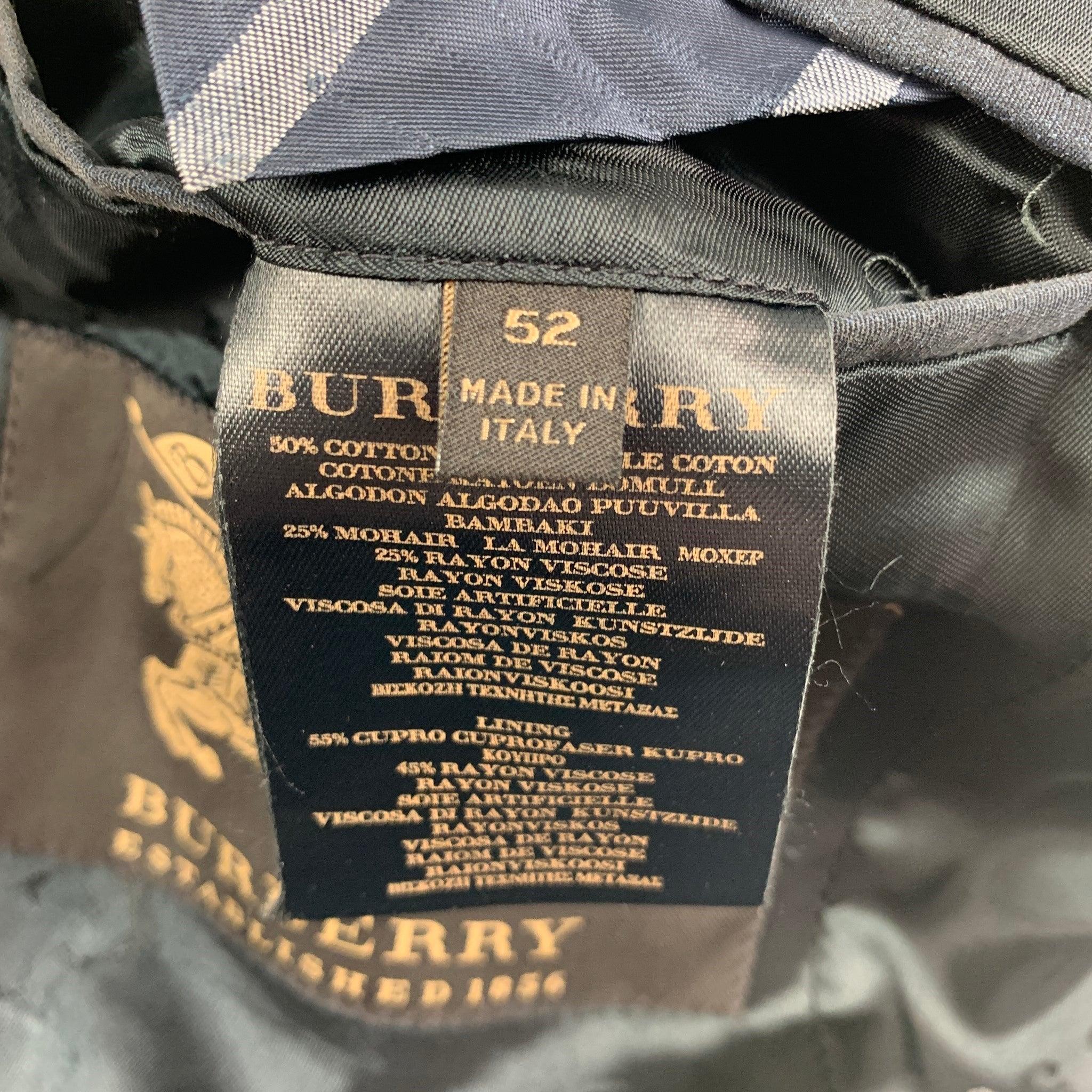 Vintage BURBERRY PRORSUM Size 42 Navy & Cotton / Mohair Peak Lapel Sport Coat For Sale 2