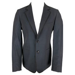 Vintage BURBERRY PRORSUM Talla 42 Azul marino y Algodón / Mohair Abrigo de deporte con solapa de pico