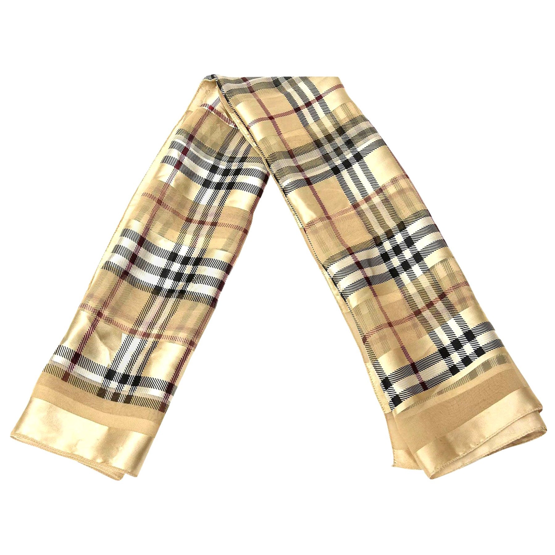 Bufanda Burberry de seda satinada Vintage