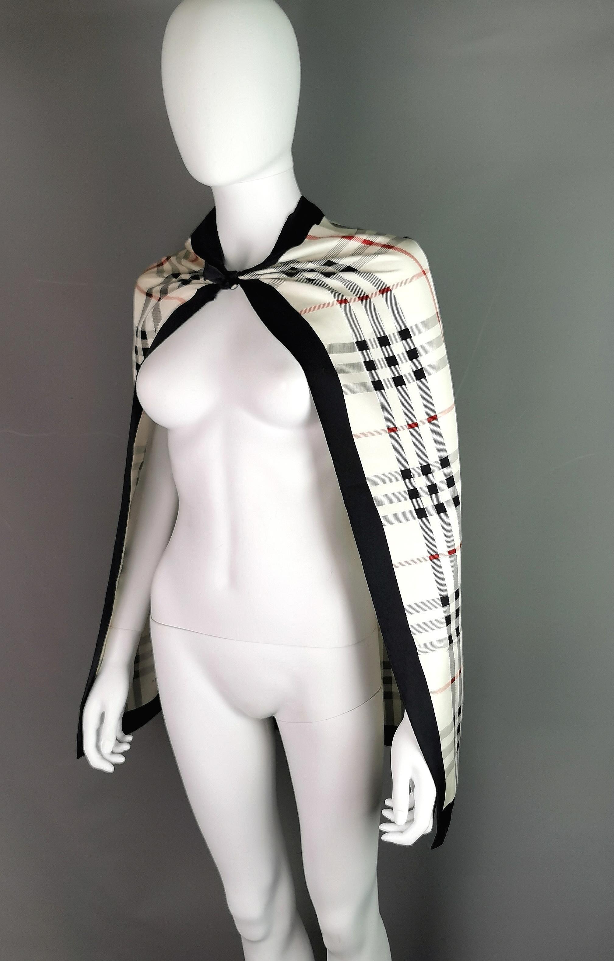 Vintage Burberry silk scarf, check  For Sale 2