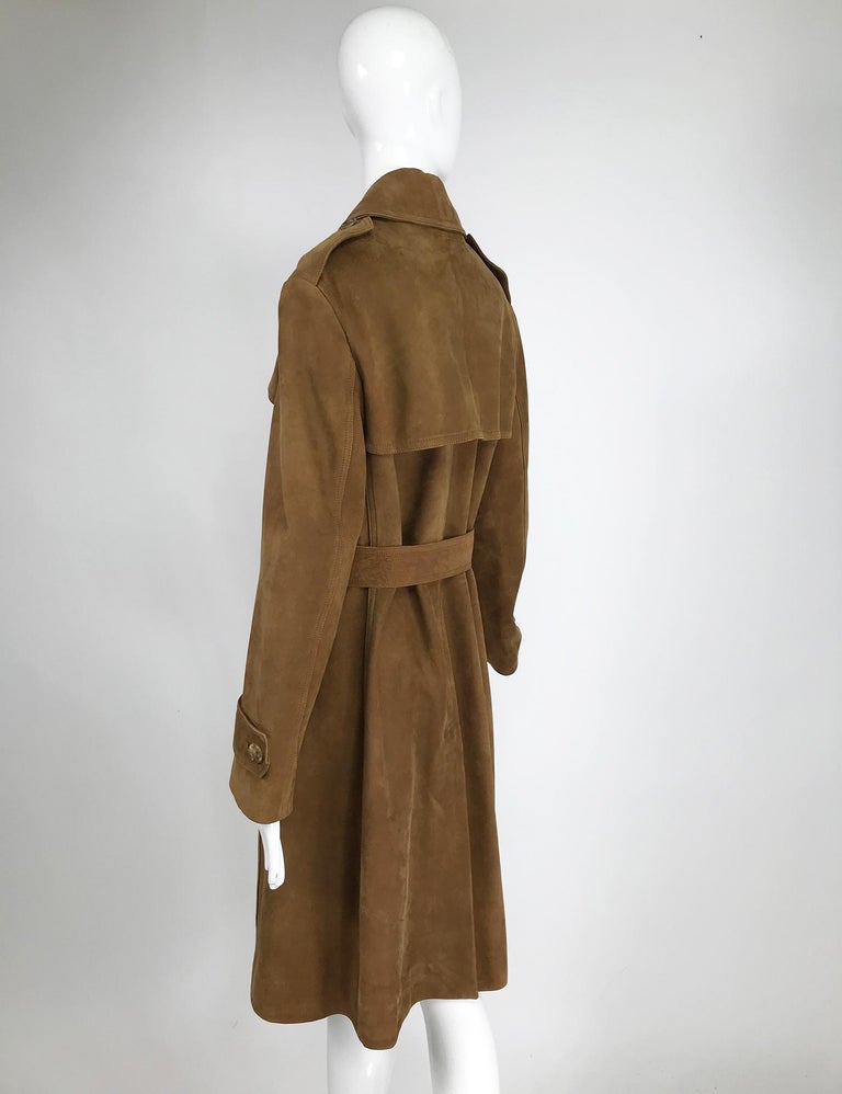 Vintage Burberrys' Hoxton Tobacco Suede Trench Coat 1990s. For Sale at ...