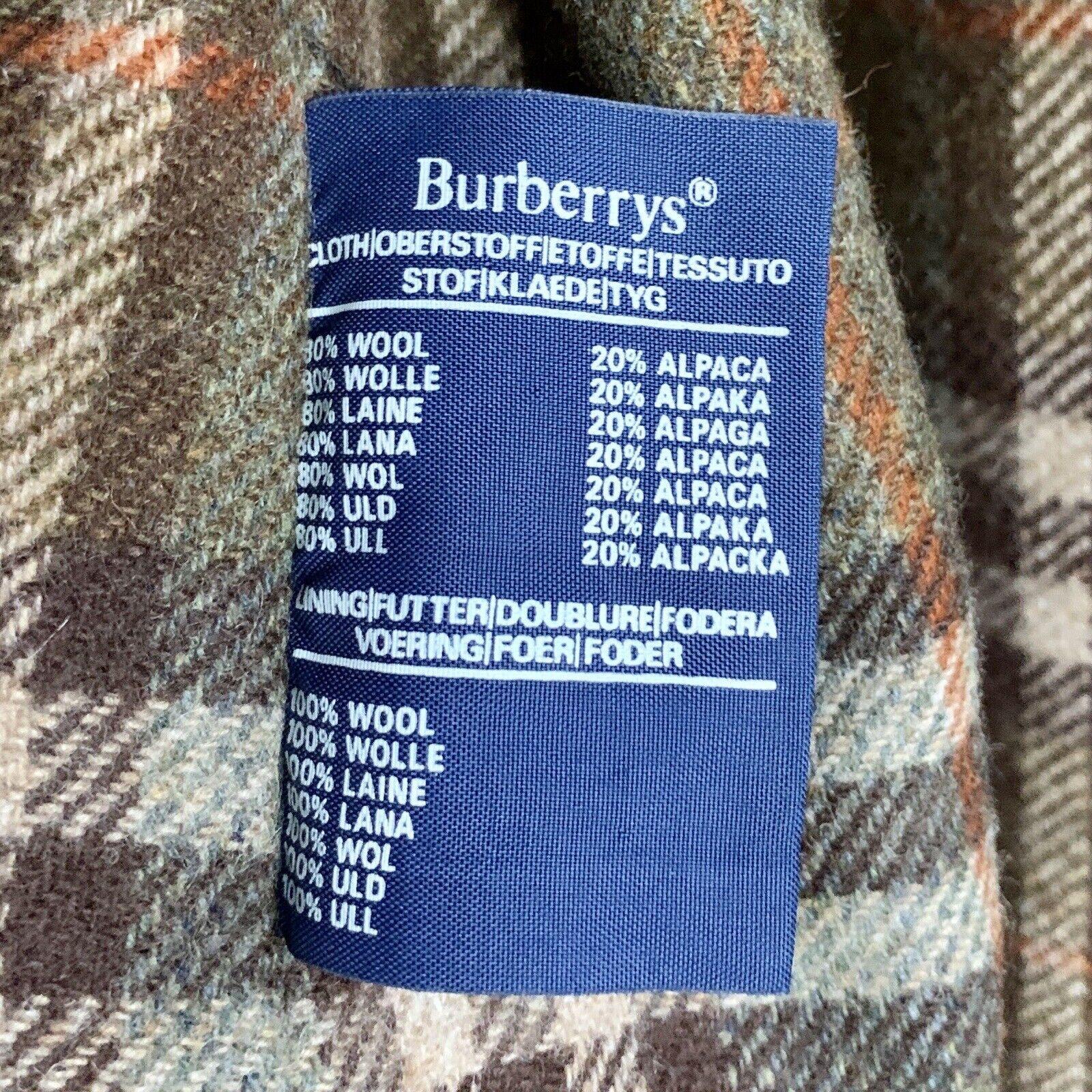 Vintage BURBERRYS Wool Alpaca Long Coat Nova Check Belted Custom Order 38R RARE For Sale 13
