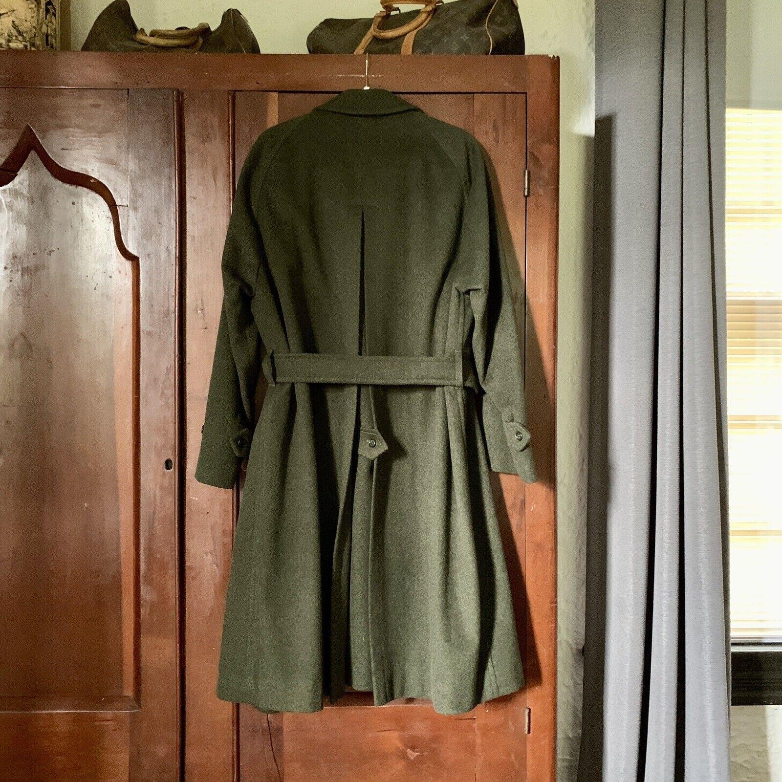 Vintage Burberry Manteau long en laine et alpaga Nova Check Belted Custom Order 38R RARE Pour hommes en vente