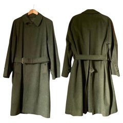 Retro BURBERRYS Wool Alpaca Long Coat Nova Check Belted Custom Order 38R RARE