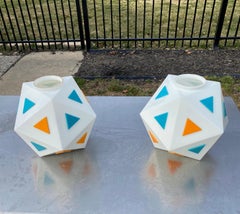 Vintage Burger Chef Icosahedron Glass Globe Lights