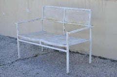 Vintage Burgess England Mid Century Modern Iron Metal Patio Chair Set - 5 Pc Set