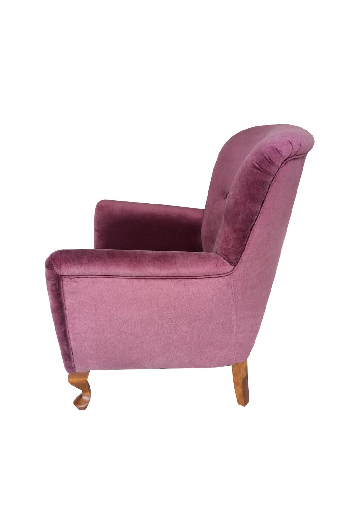 Vintage Burgund Big Sessel, Europa, 1960er Jahre (Moderne der Mitte des Jahrhunderts) im Angebot