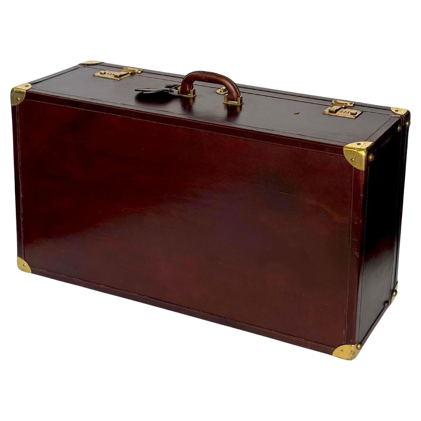 Vintage Burgundy Bottega Veneta Leather Suitcase
