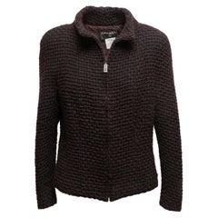 Vintage Burgundy Chanel Fall/Winter 2000 Textured Wool Jacket Size FR 46