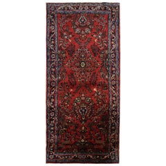 Vintage Burgundy Red Rug Floral Rustic Wool Traditional Stair Runner