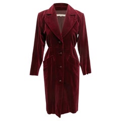 Manteau vintage bourgogne Saint Laurent Rive Gauche en velours Taille FR 36