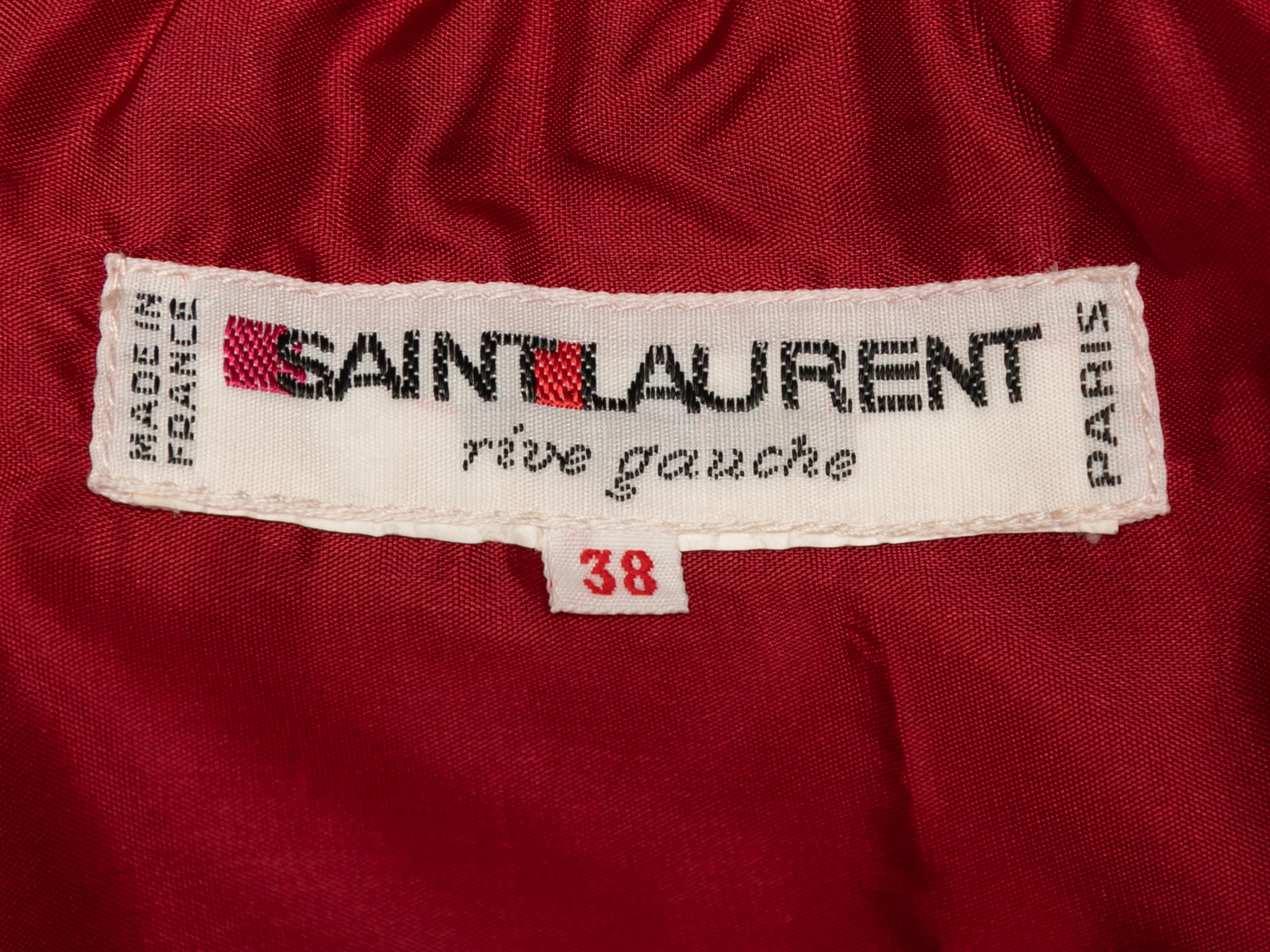 Burgunderfarbener Saint Laurent Samt-Bleistiftrock in Burgunderrot Größe FR 38 im Zustand „Gut“ im Angebot in New York, NY