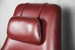 Vintage Burgundy Swedish Egg Chair with Ottoman by S. M. Wincrantz, 1970s