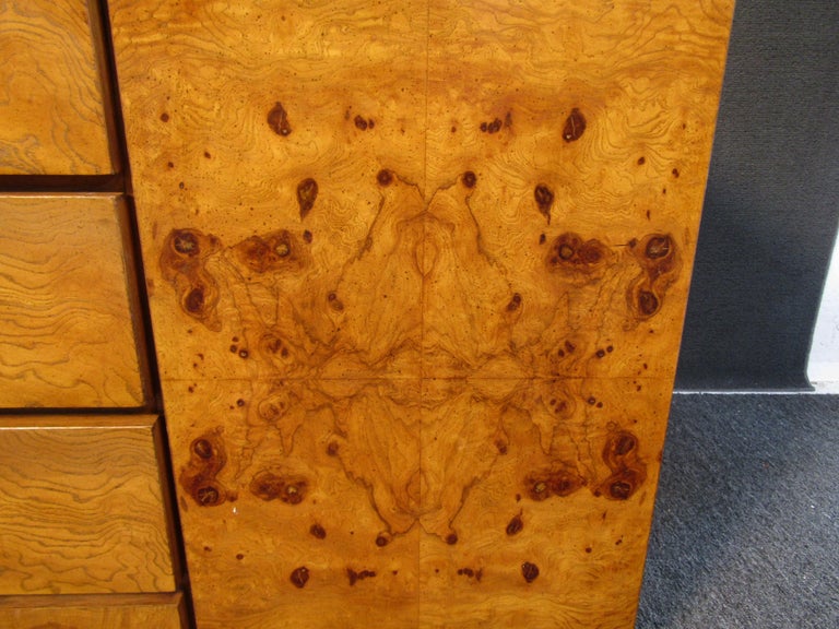 Vintage Burl Credenza in the style of Milo Baughman For Sale 9