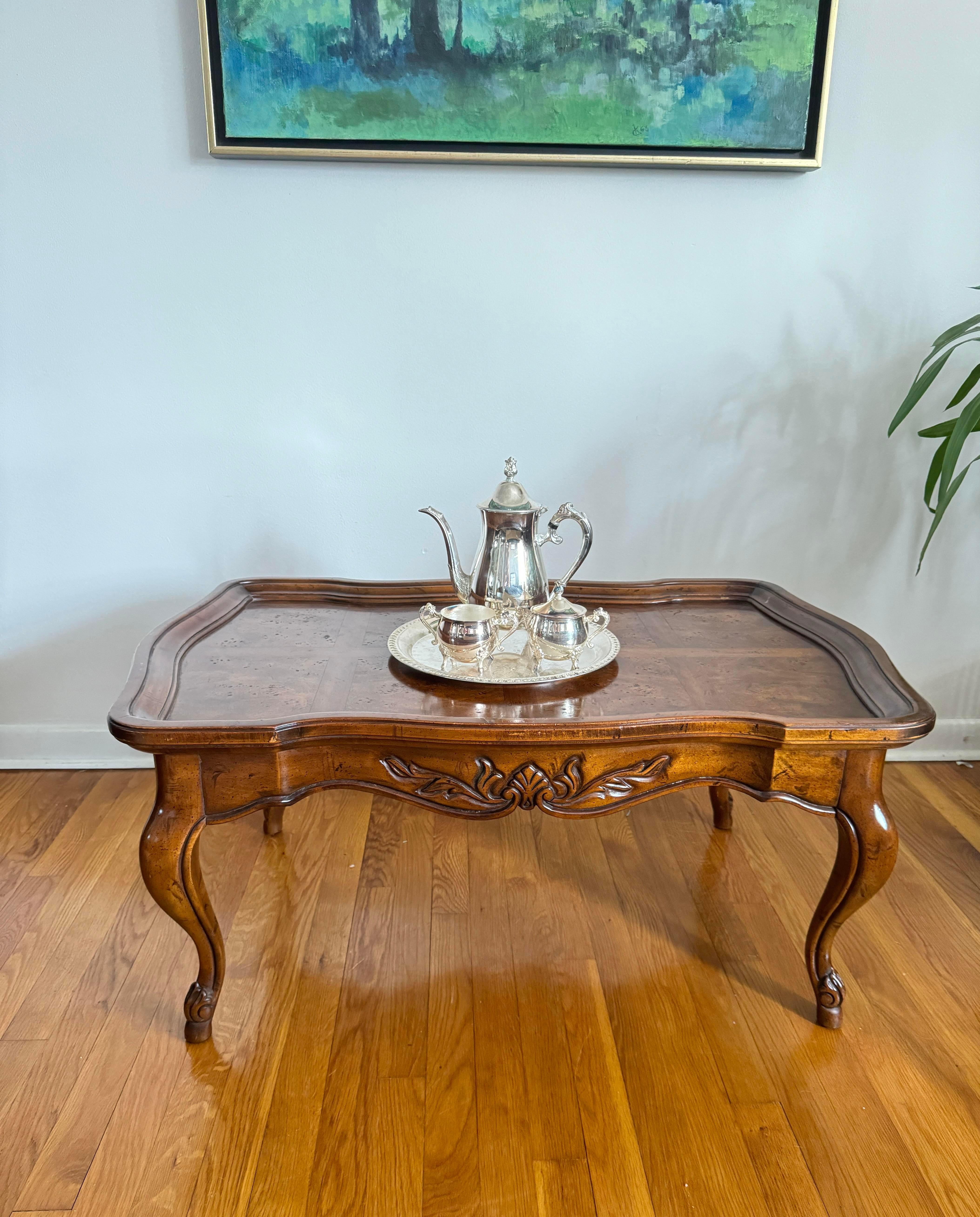 vintage burl coffee table