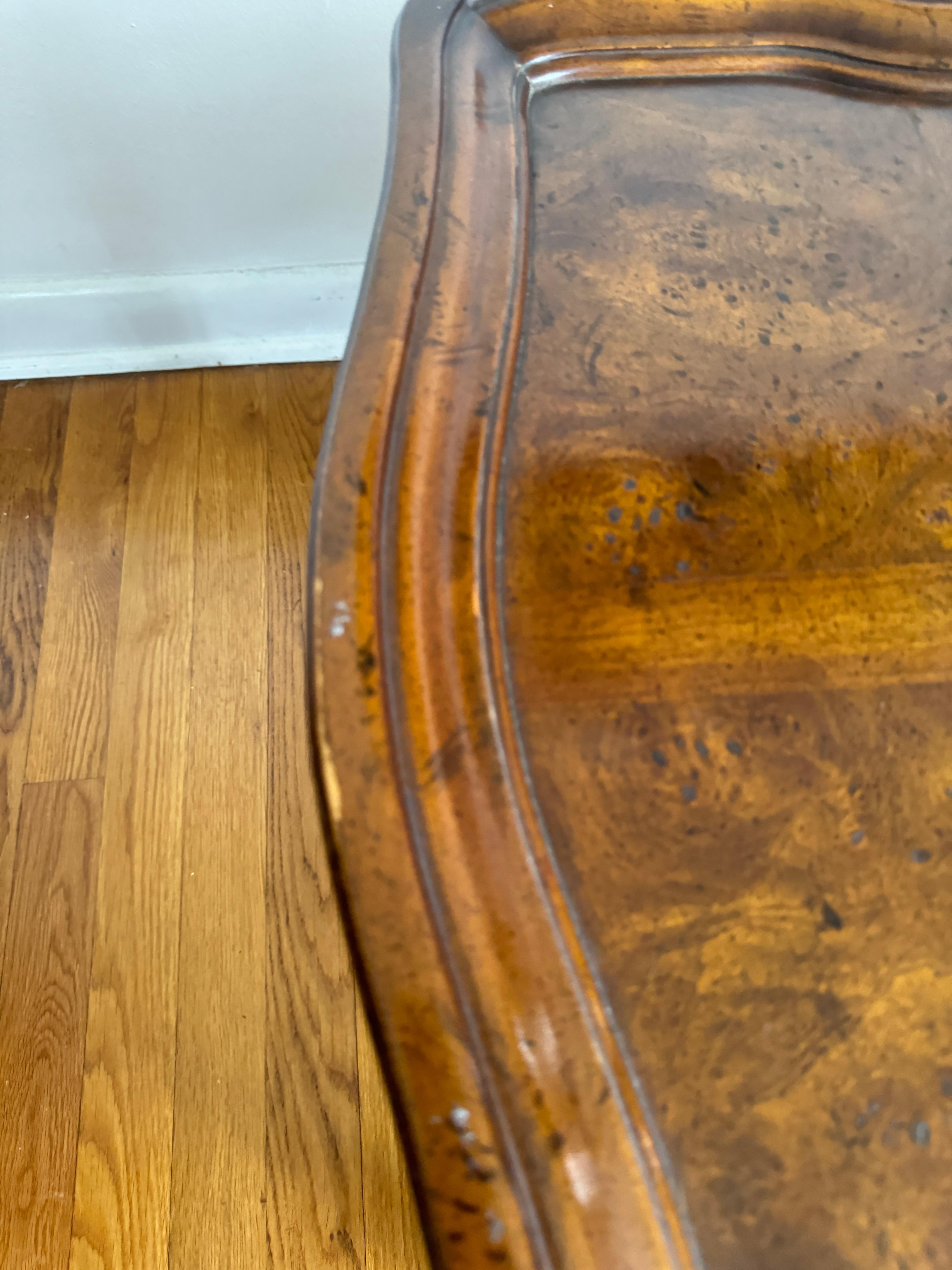 French Provincial Vintage Burl French Country Coffee Table by Drexel